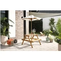 Primaster Gartenbank Kindersitzgruppe Mia mit Sonnenschirm holz