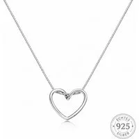 Taffstyle Herzkette Halskette aus 925 Sterling Silber für Damen mit Infinity Herz Anhänger (Edle Halskette mit verschlungenem Herzanhänger – perfekte Geschenkidee)
