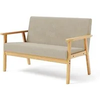 OUNUO Sofa 2 Sitzer Sofa Couch Loungesofa Modern und Skandinavisch, Beige