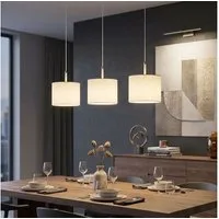 GLOBO LIGHTING Pendelleuchte, Leuchtmittel nicht inklusive, Hängeleuchte Pendelleuchte Esszimmerleuchte Stoff 3 flammig H 120 cm