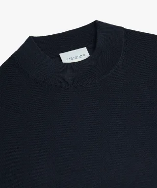 Profuomo - Navy Merino Stehkragen Navy - Gr. - XXL