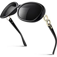 LuxusKollektion Retrosonnenbrille Sonnenbrille Damen Polarisiert Oversize 1.1 Schwarz Rahmen Grau Linse