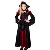 Boland Vampir-Kostüm Vampirlady - Karneval Faschingskostüm Kinder, Barockes Vampirkleid mit extra hohem Stehkragen
