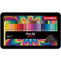 STABILO Faserstift STABILO Pen 68 Filzstift - 1 mm - 66er Metalletui ARTY