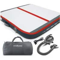 VENDOMNIA Gymnastikmatte AIRTRACK - Fitness Sport 1/2/3/4/5/6/7/8m Farbwahl (elektrische Luftpumpe aufblasbar PVC Dicke:10/20cm), Tumbling Tracking Gymnastik Yoga Air Track Matte