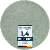 Andiamo Badematte Arezzo, Badvorleger, Badezimmer Teppich, Duschvorleger, Höhe 16 mm, rutschhemmend beschichtet, schnell trocknend, fußbodenheizungsgeeignet, Polyester, rund, Uni Farben, weich & kuschelig, auch in rund & als 2er Set erhältlich