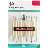 Mont Marte Modellierwerkzeug Set mit 11 x Modellier-Werkzeug für Ton, zum Schnitzen, Glätten & mehr, (Set, 11 St., MONT MARTE - Kunstutensilien), 11-teilig, Holzgriffe mit langlebiger Stahlspitze