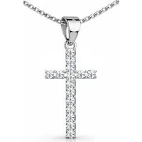 Limana Kreuzkette 925 Silber Halskette mit Kreuz Anhänger für Mädchen Damen Frauen (Schmuck inkl. Dose Geschenk für Geburtstag Weihnachten), Ostern Einschulung Nikolaus Muttertag Kommunion Konfirmation