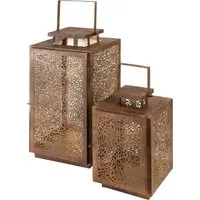 Lesli Living Bodenwindlicht 2er Set Laterne Windlicht SPOT Metall Antik-Stil (2 St)