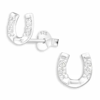 Hufeisen Gl?cksbringer Ohrringe aus 925 Silber