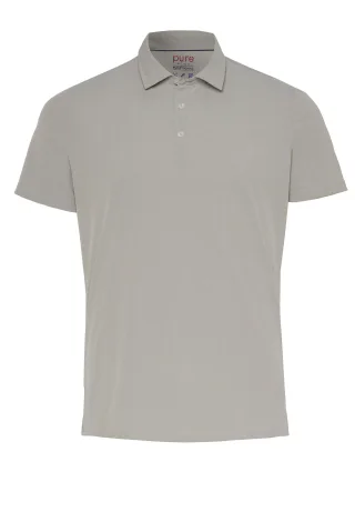 pure - Pure Functional Polo slim fit Halbarm beige - Gr. - XL