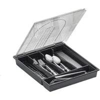 GarveeMore Besteckkasten Besteck-Schubladen-Organizer Besteck-Organizer Besteckhalter 28.5 cm L