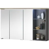 BEGA BBK Badezimmerspiegelschrank Grau / Artisan Eiche Dekor - 110x70x20 (BxHxT)