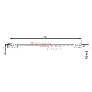 Metzger Bremsschlauch hinten Alfa Romeo Fiat Opel