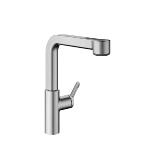 KWC AVA 2.0 Hebelmischer Auszugbrause, A 220, seitenbedient, brushed steel 125375