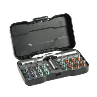 ATuMan RS1 Multipurpose Ratchet Screwdriver Set 24 Bits S2 Alloy 6063 Aluminum Handle 58-Tooth 6.2 Degree Ratchet Tool K