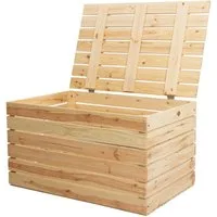 Kistenkolli Altes Land Allzweckkiste Grosse Holztruhe 80er Natur mit Deckel 80x50x39cm (Spar-Set, 1er Set)