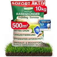 DÜNGEMEISTER Rasendünger Frühjahr/Sommer für sofort saftiges Grün, mit revolutionärer KI Formel - Langzeit NPK/Organisch