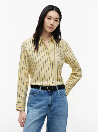 SUMMER POPLIN REGULAR SHIRT Liquorice Stp Citronella - Gr. - 38
