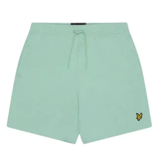 Badeshorts mit turkisfarbenem Shadow-Logo von Lyle & Scott