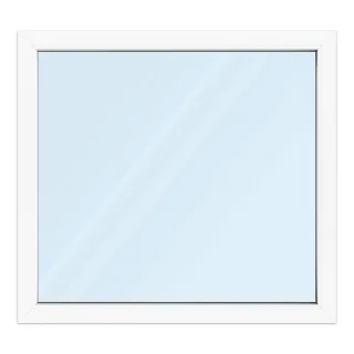Fenster 120x110 cm, Kunststoff Profil aluplast IDEAL® 4000, Weiß, 1300x1100 mm, einteilig festverglast, 2-fach Verglasung, individuell konfigurieren