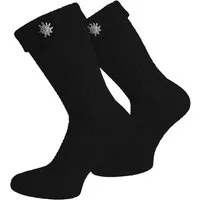 normani Trachtensocken Trachtensocken mit Edelweiß-Pin (1 Paar) Traditionelles Zopfmuster