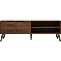 Beautysofa TV-Schrank NOREL kompaktes Design mit zwei Schränken und offenen Seitenfächern (erhältlich in Braun Walnuss & Cashmere) Breite: 160 cm