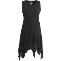 Vishes Zipfelkleid Armloses einfarbiges Patchwork Zipfelkleid Hippie, Goa, Boho, Ethno Style