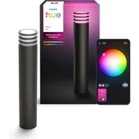 Philips Hue LED Außen-Stehlampe Lucca White & Color Ambiance, Abschaltautomatik, Bluetooth, CCT - über Fernbedienung, Dimmer, Dimmfunktion, Einschlafhilfe, Farbsteuerung, Farbwechsel, Memoryfunktion, Nachtlichtfunktion, RGB, Smart Home, Tageslichtsen
