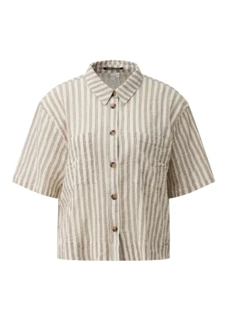 qs - Bluse braun/beige - Gr. - 38