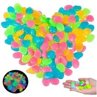 FOUORTUNATE-BEE Dekosteine 200x Leuchtsteine Nachtleuchtend für Garten & Aquarium, (200-St), Fluoreszierende Dekosteine für Teich, Weg & Außenbereich