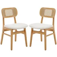 WAHSON OFFICE CHAIRS Esszimmerstuhl Rattansessel 2/4er Set, Küchenstuhl