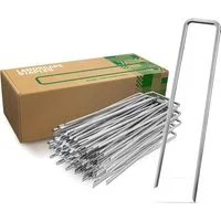 GardenGloss Bodenanker Erdanker Verzinkt, 200mm lang, 25mm breit, Ø 3.8mm, (100-St), Spitze Enden