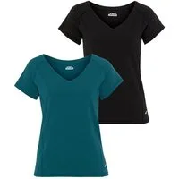 FAYN SPORTS Funktionsshirt Double Pack Essential (2er-Pack) Kurzarm, lockere Passform, unifarben, V-Ausschnitt