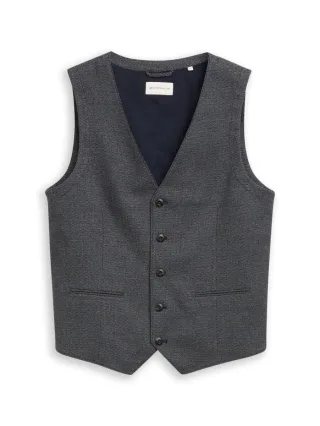 Tom Tailor - Anzugsweste mit Struktur blau - Gr. - 48