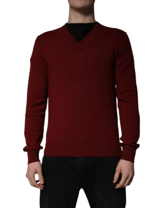 Merino-Wolle V-Ausschnitt Pullover