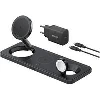 Anker MagGo 3-in-1-Pad Smartphone-Ladegerät (Ladestation, kompatibel mit Apple, Kabelloses Aufladen, 15 W)