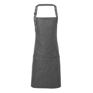 Premier Unisex Erwachsene Farben Tasche Vollschürze (Grau Denim)
