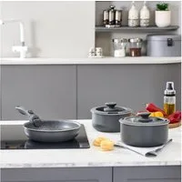 Karaca Topf-Set Karaca Comfort Keramik Kochgeschirrset, 6-teilig, PFAS-frei, Schwarz
