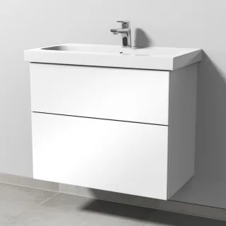 Sanipa 3way Waschtischunterbau zu Geberit iCon Light Waschtisch mit 2 Auszügen, Weiß-Glanz SF57278