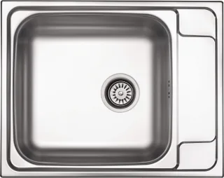 Neuesbad 1-Becken Spüle mit Abtropffläche, DECOR, 650x500x170, 3,5'' mit Zubehör NB1DEZEO311B1