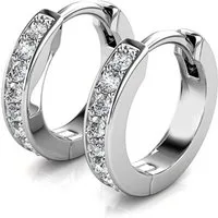 Ella Eisvogel Ohrring-Set Paar Circle Creolen 18K Gold & Kristall, 18K vergoldet