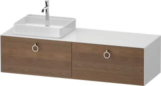 Duravit White Tulip Konsolenwaschtischunterbau wandhängend Amerikanischer Nussbaum & Weiß Matt & Hoc WT4890L77850010