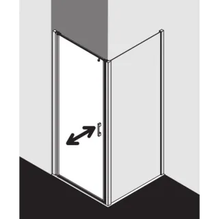 Kermi Pendeltür Liga LI1WL090201AK 90x200cm, silber/mattglanz, Echtglas klar, links