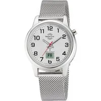 MASTER TIME Funkuhr Lady Line MTLA-101001-42M, Quarzuhr, Armbanduhr, Damenuhr, Edelstahlarmband, analog, digital