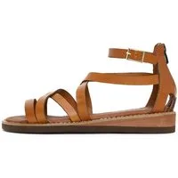 Derimod Sandalen aus Leder Sandale Echtes Leder, Lederfutter, Reißverschluss hinten, Knöchelschnalle
