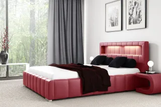 Polsterbett Bett LAUGE Standart Set 140x200cm inkl.LED in div. Farbvarianten