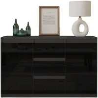 Furnica Kommode Sideboard 3 Schubladen und 2 Türen - Anthrazit Grau H75cm B120cm T35cm