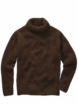 Mey & Edlich Herren Dritte-Dimension-Pullover Braun 40 % Wolle 30 % Alpaka, 28 % Polyamid, 2 % Elasthan