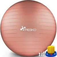 TRESKO Gymnastikball mit GRATIS Übungsposter inkl. Luftpumpe Yogaball, BPA-Frei Sitzball Büro Anti-Burst inkl. Luftpumpe, Fitnessball